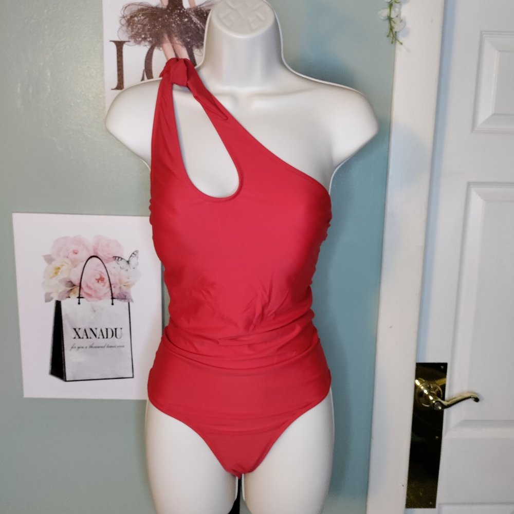 One Shoulder Keyhole One Piece Swimsuit